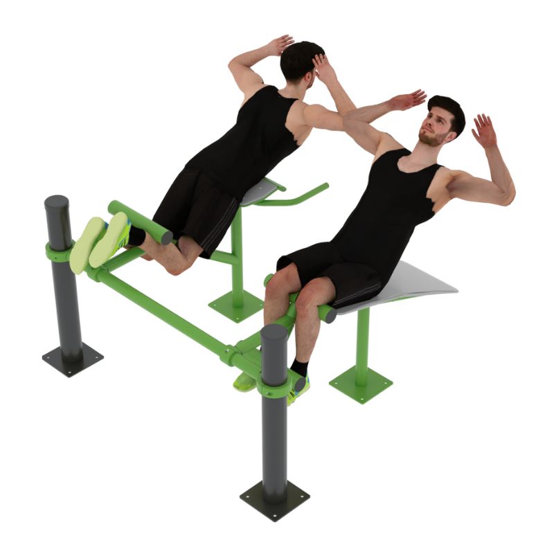 Bauch und Rücken-Trainer 1900 aus Metall und pulverbeschichtet