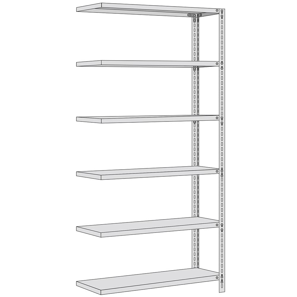 Schraub-Anbauregal 250x128x50 cm Fachlast 350 kg Feldlast 1.400 kg