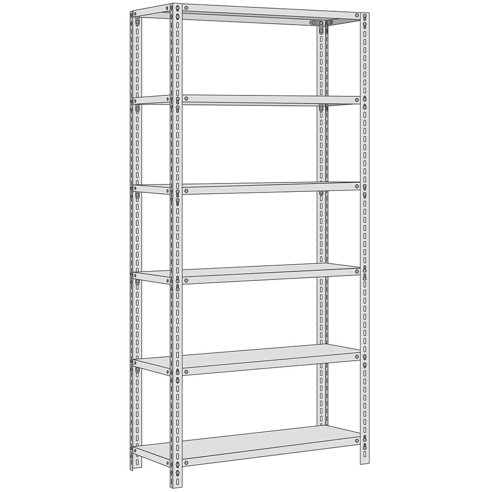 Screw base shelf 300x128x30 cm shelf load 150 kg bay load 1,200 kg