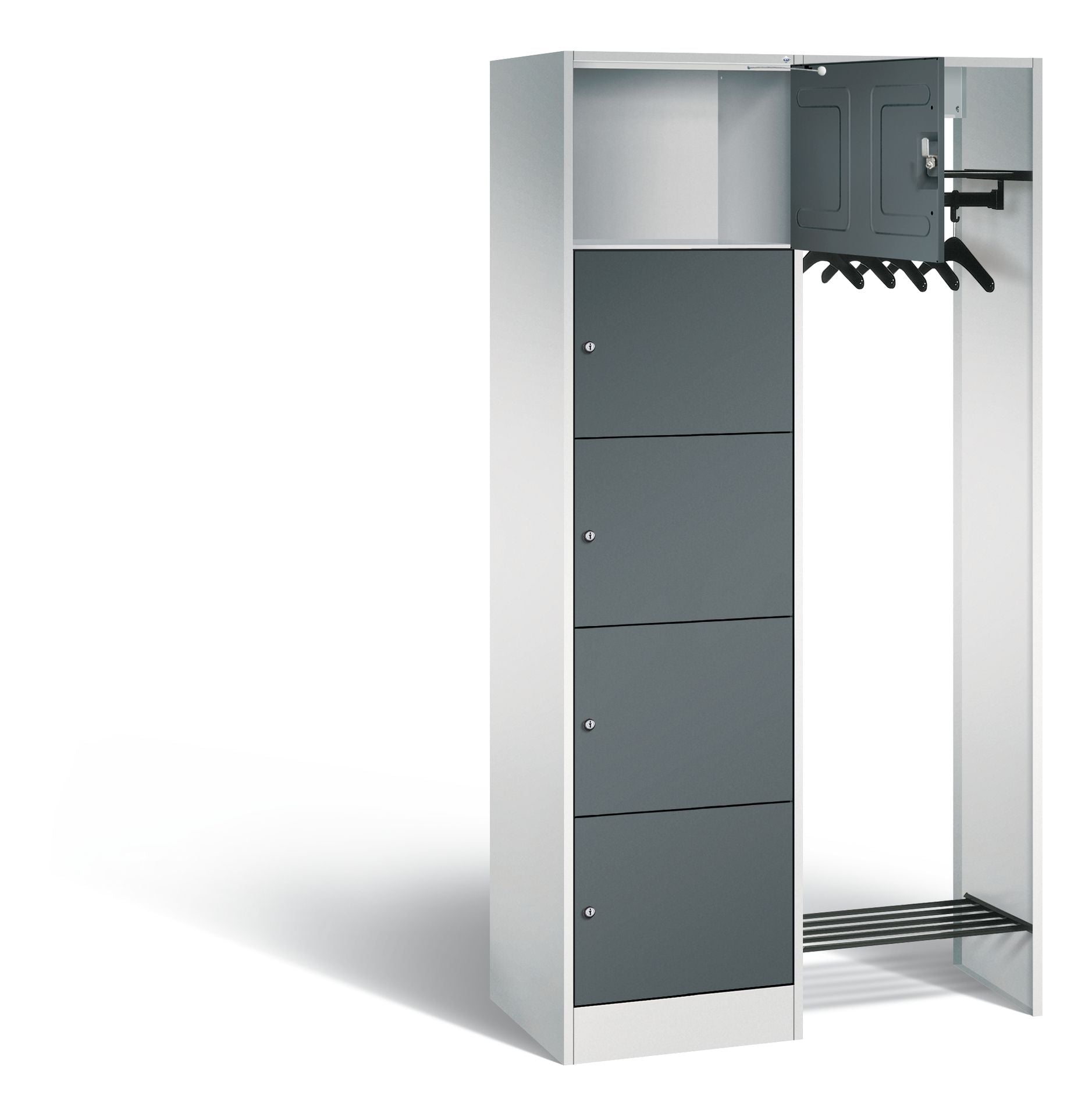 Offene Garderobe, H1950xB960xT480mm in anthrazit