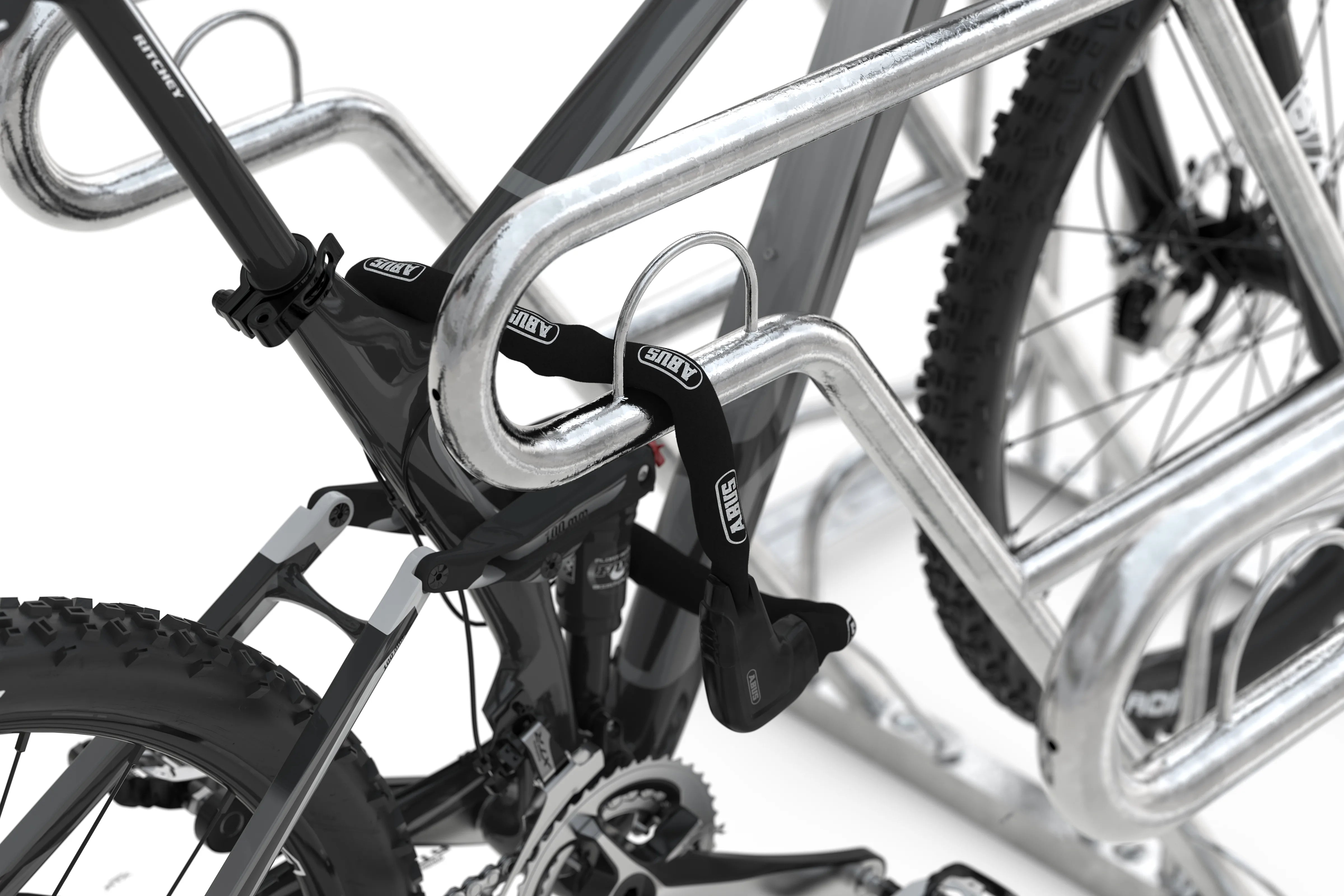 Anlehnparker Anlegebock mit Fahrrad