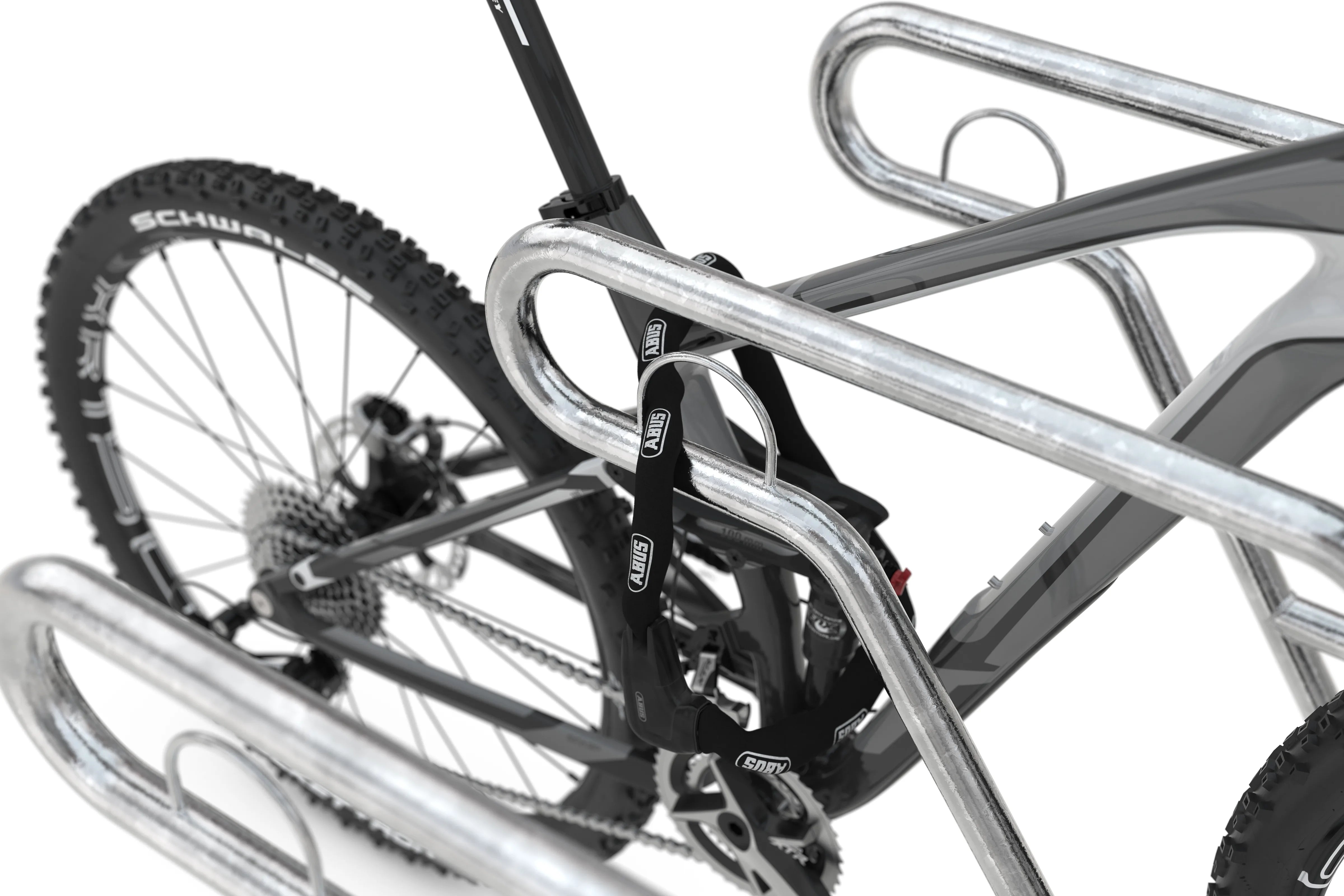 Anlehnparker Anlegebock mit Fahrrad