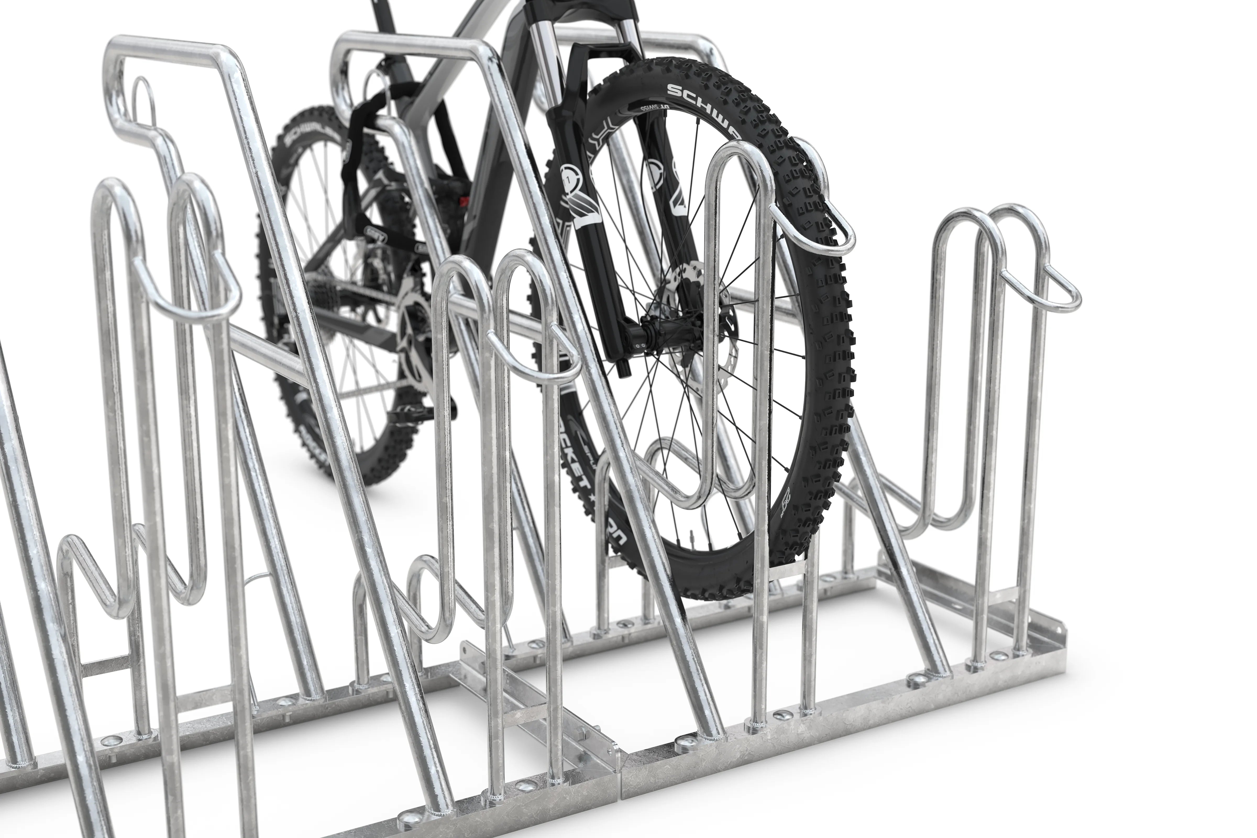 Anlehnparker Anlegebock mit Fahrrad