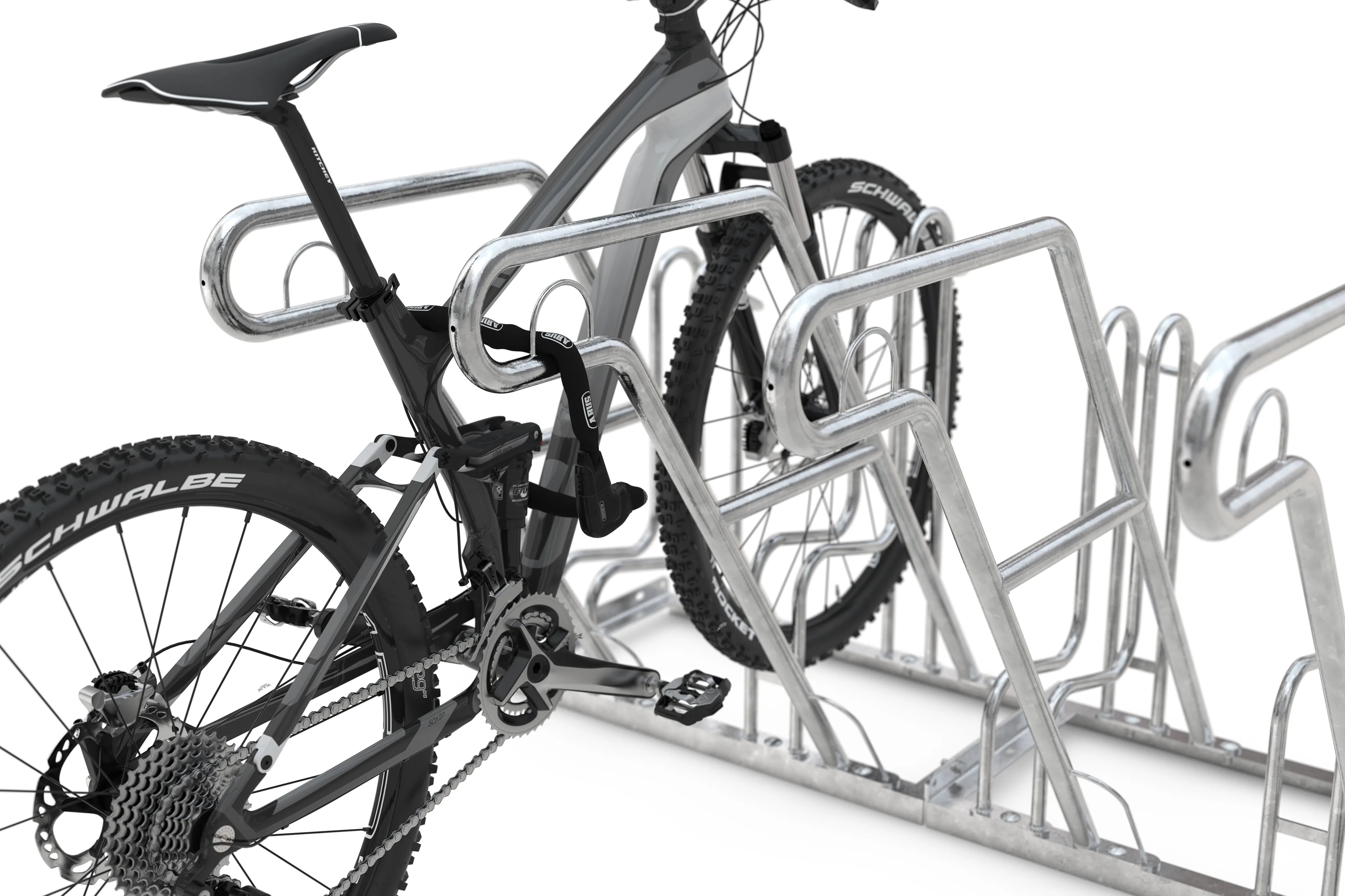 Anlehnparker Anlegebock mit Fahrrad