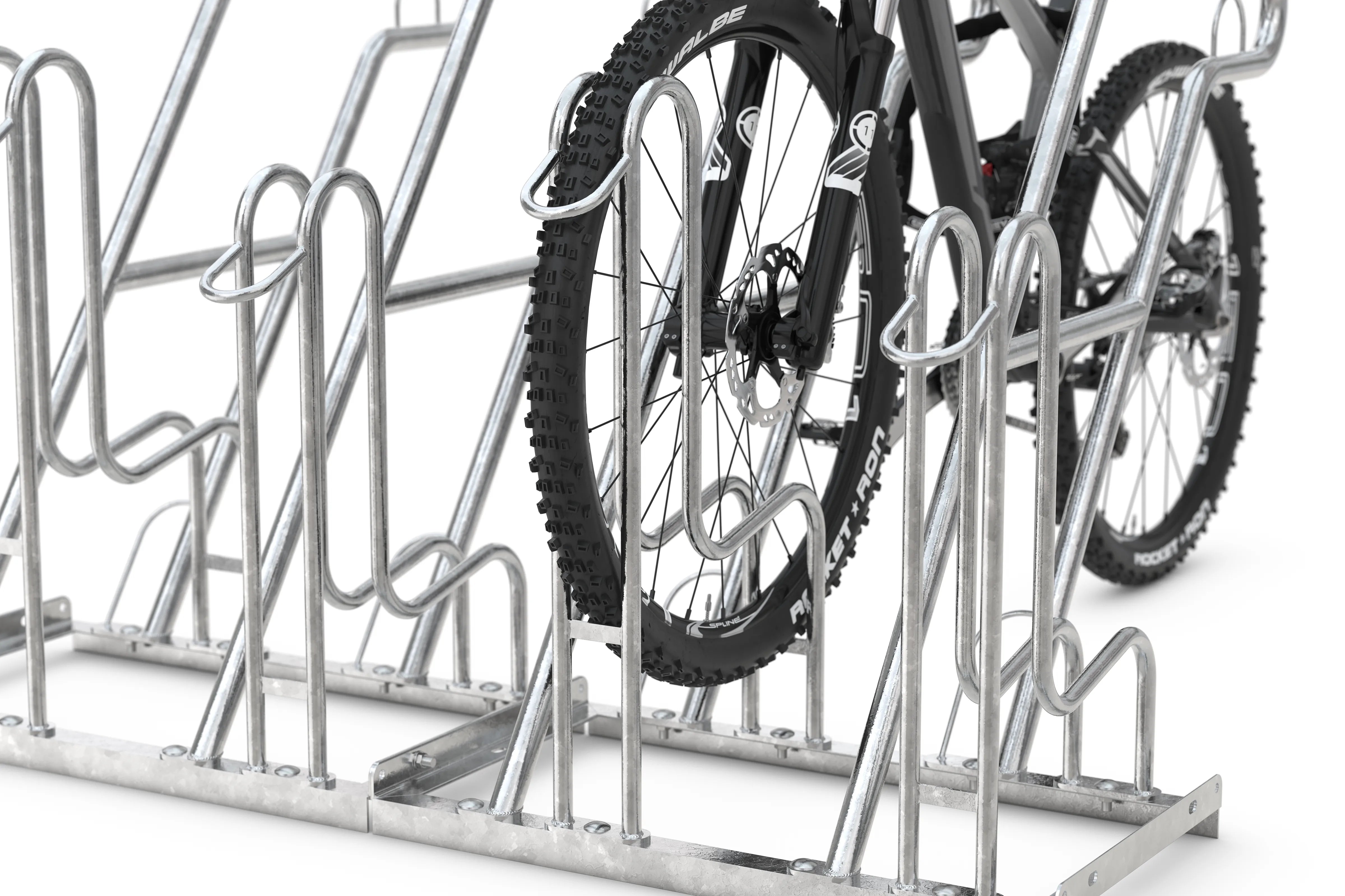 Anlehnparker Anlegebock mit Fahrrad