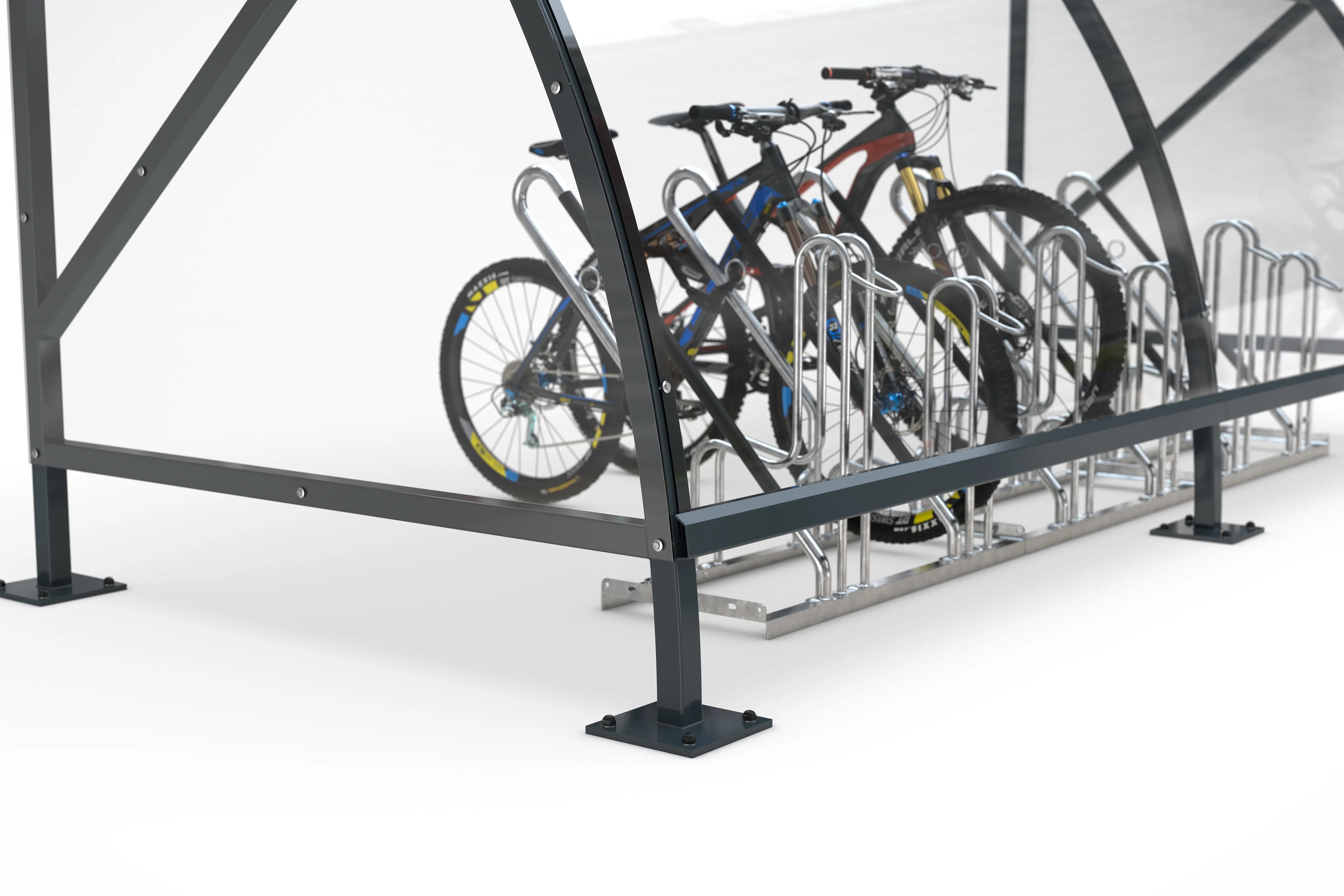 Fahrradüberdachung feuerverzinkter Stahlrahmen korrosionsgeschützt