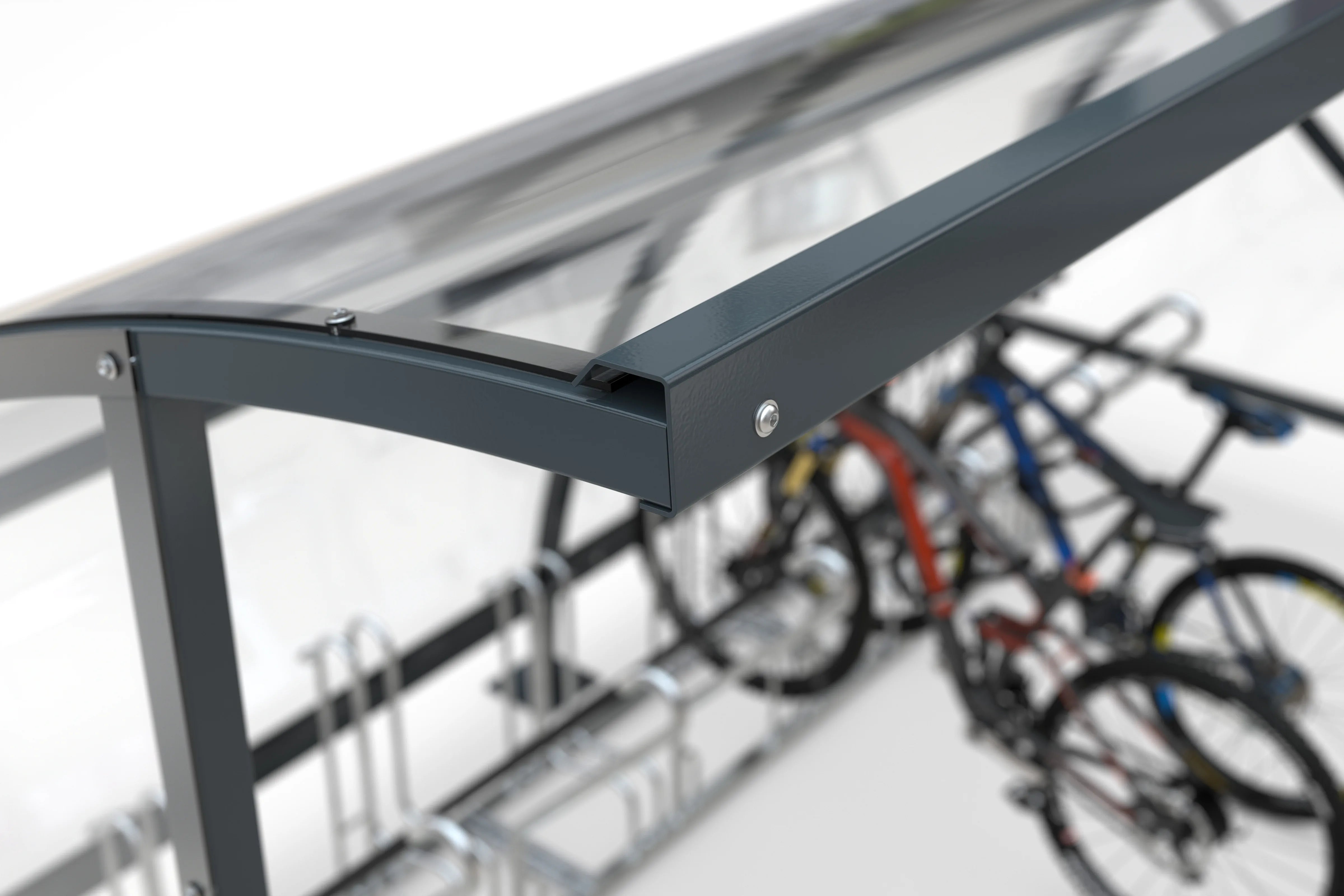 bogenförmiges Überdachungssystem transparentes Dach aus Polycarbonat 