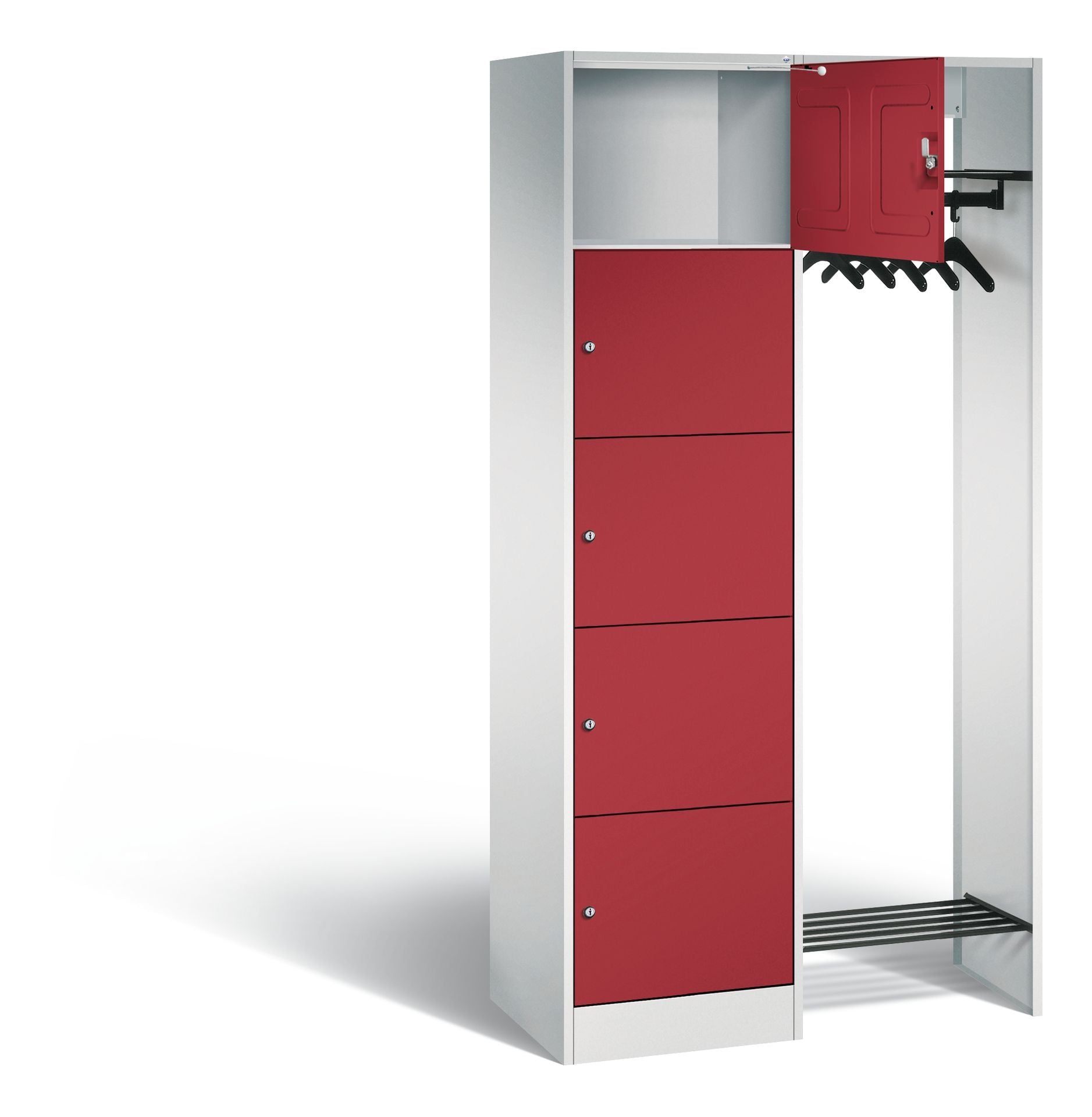Offene Garderobe, H1950xB960xT480mm in rot