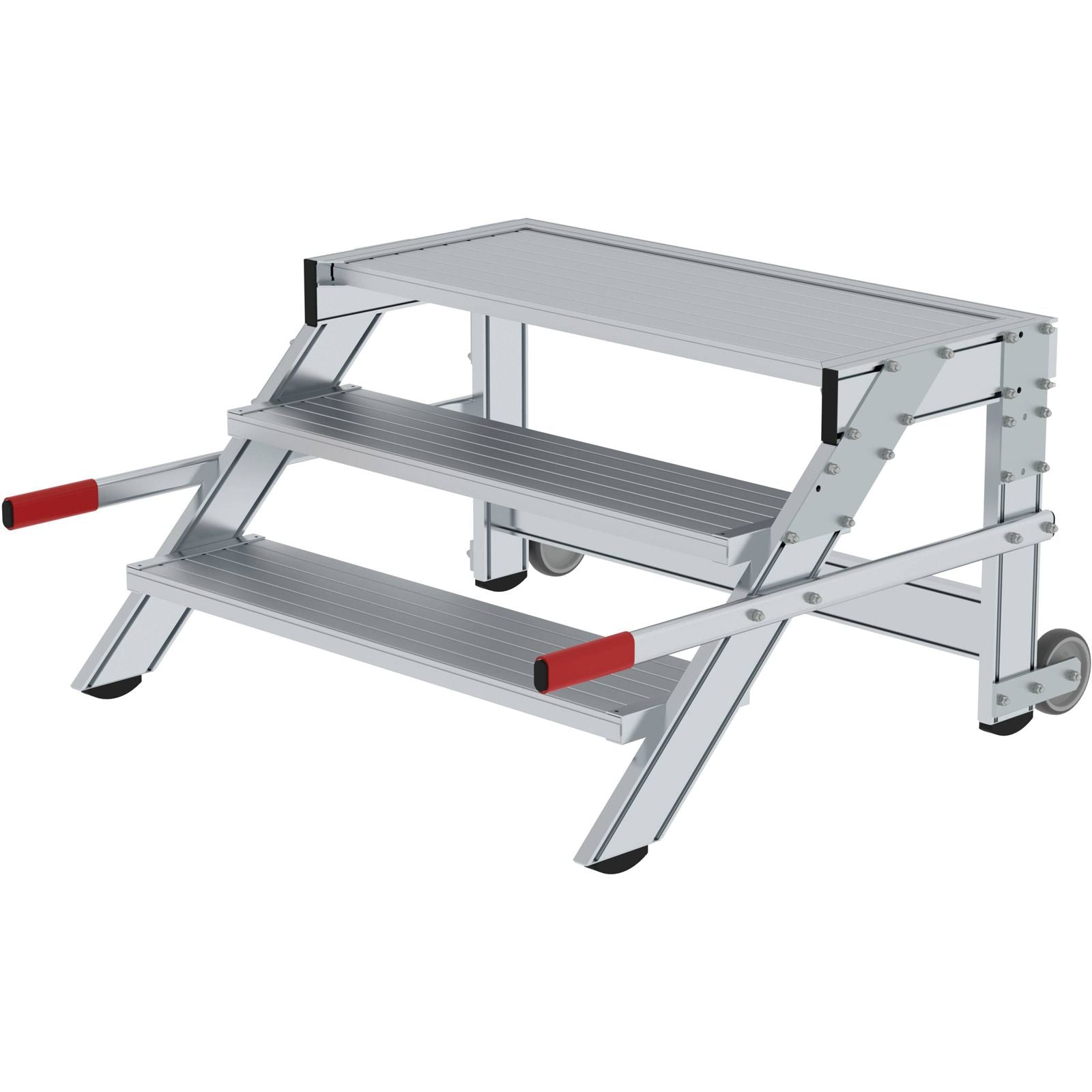 Günzburger Steigtechnik Arbeitspodest fahrbar Stufenbreite 1.000 mm Aluminium geriffelt 3 Stufen