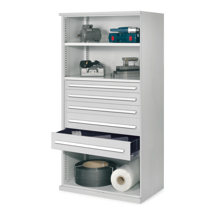 Kappes Schwerlastregal Mod. 44 OMT RAL 7035 2 Fachböden 5 Schubalden