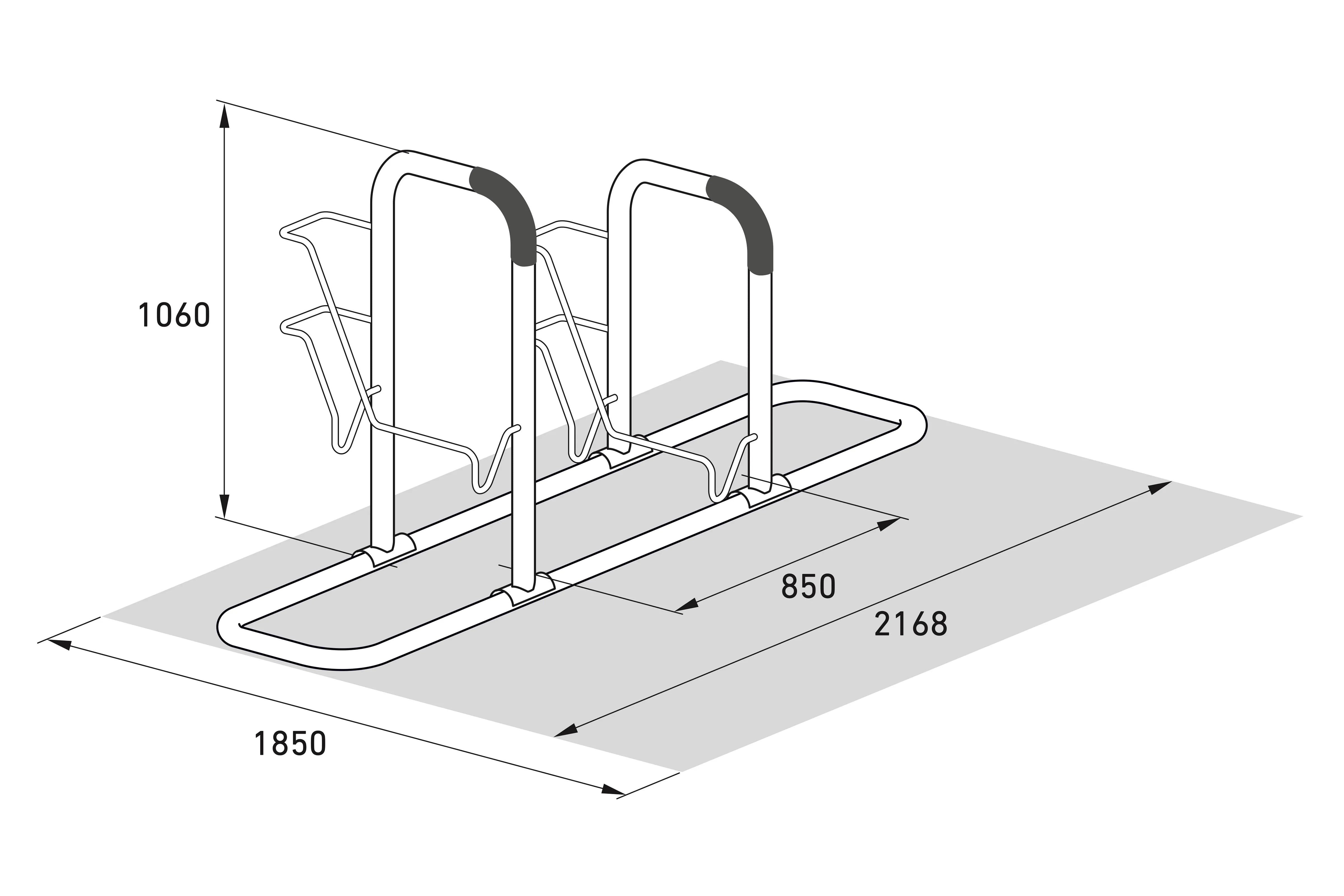 Fahrrad-Lean-To-System als Anlehnparker | Vorderradhalter