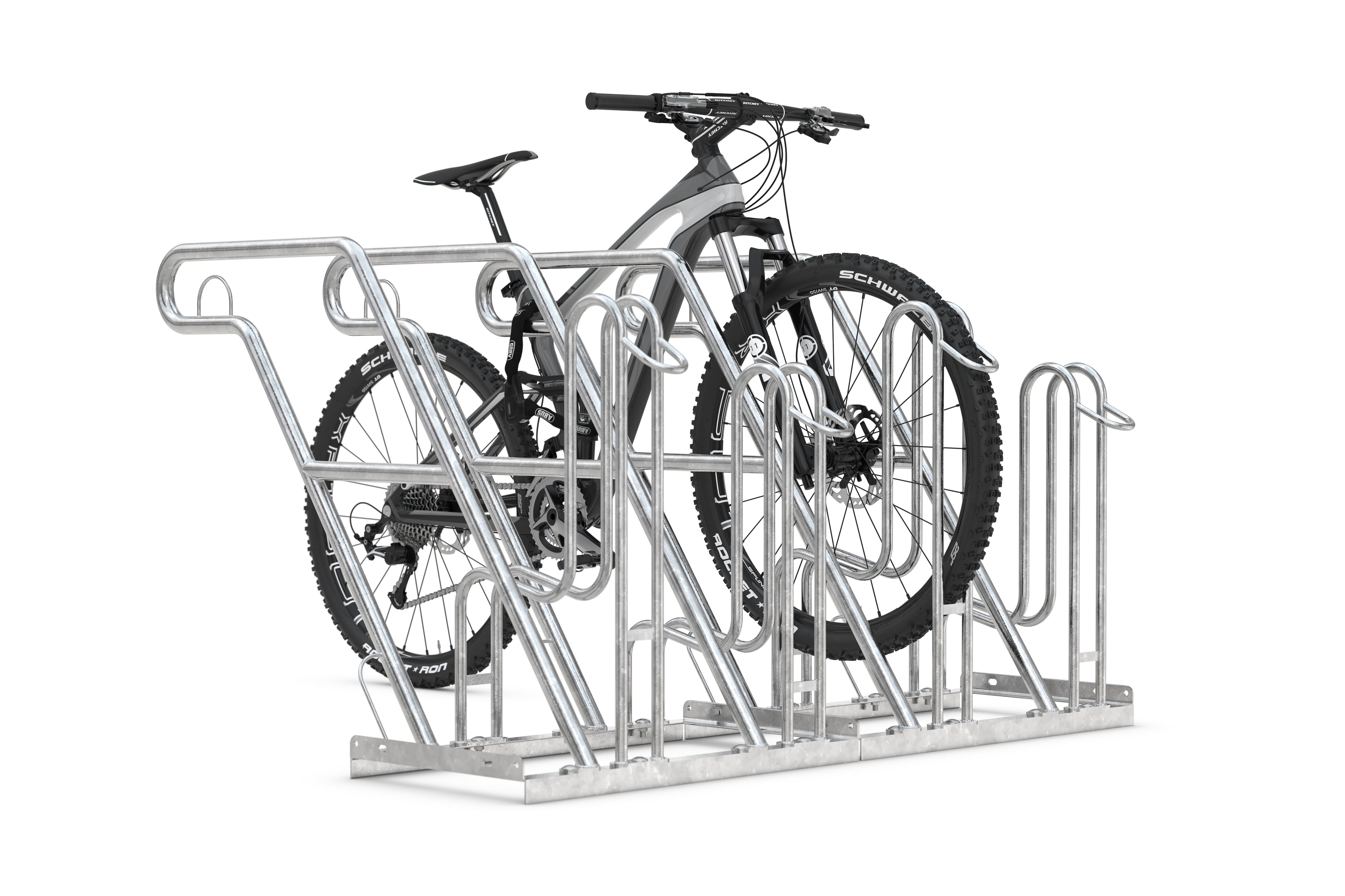 Anlehnparker Anlegebock mit Fahrrad