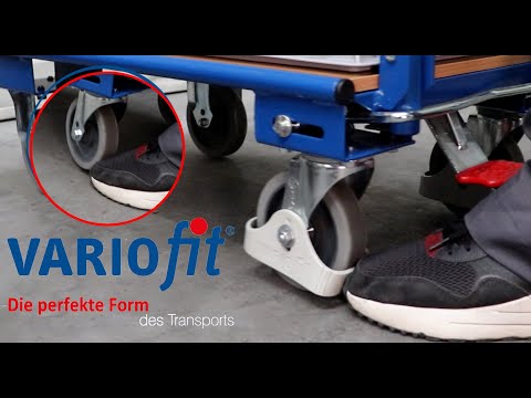Schiebebügelwagen mit Auffangwanne in enzianblau Video