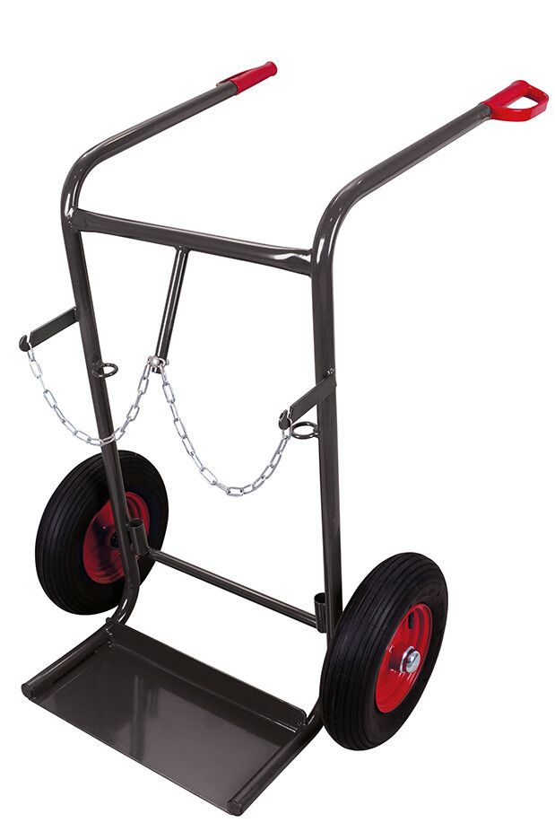 Stahlflaschenkarre von VARIOfit anthrazit | Traglast 200 kg | 2 Stahlflaschen