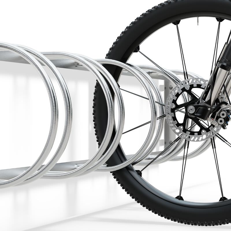 Fahrradständer Bogenparker mit Wandmontage Detail