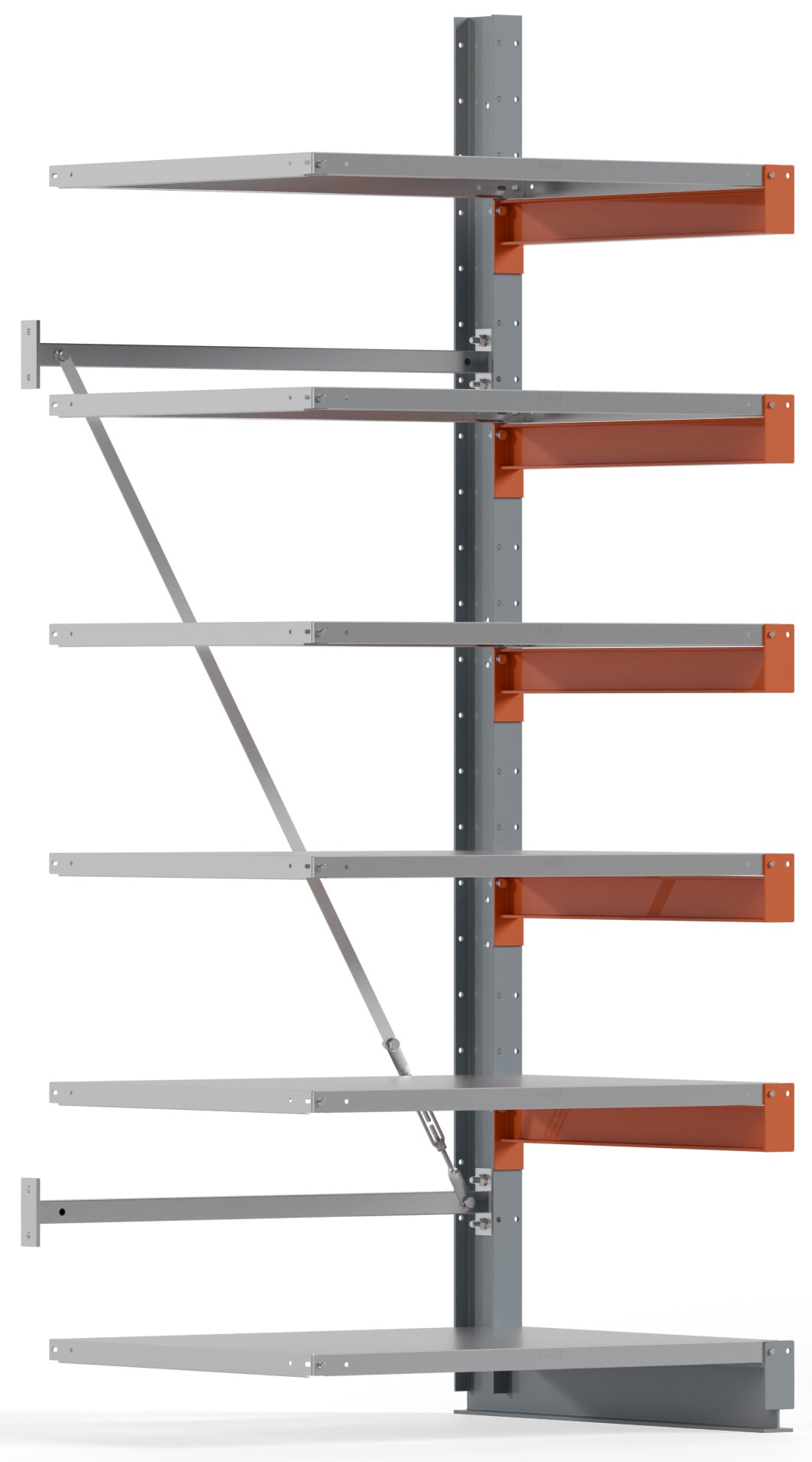 KARL BASIC Kragarmregal Stahlboden einseitig Anbaufeld