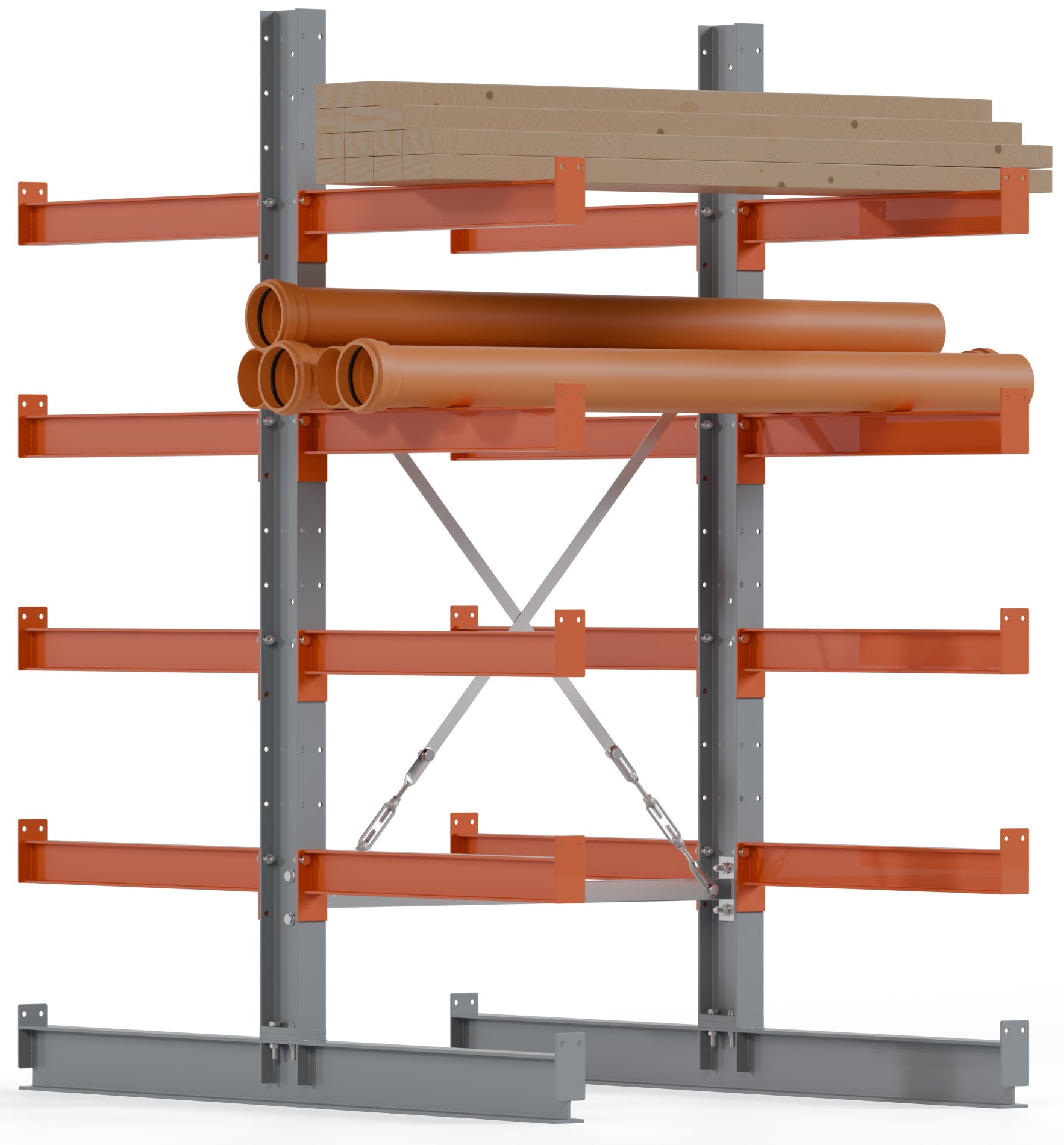 Kragarmregal als Schwerlastregal für lange Güter