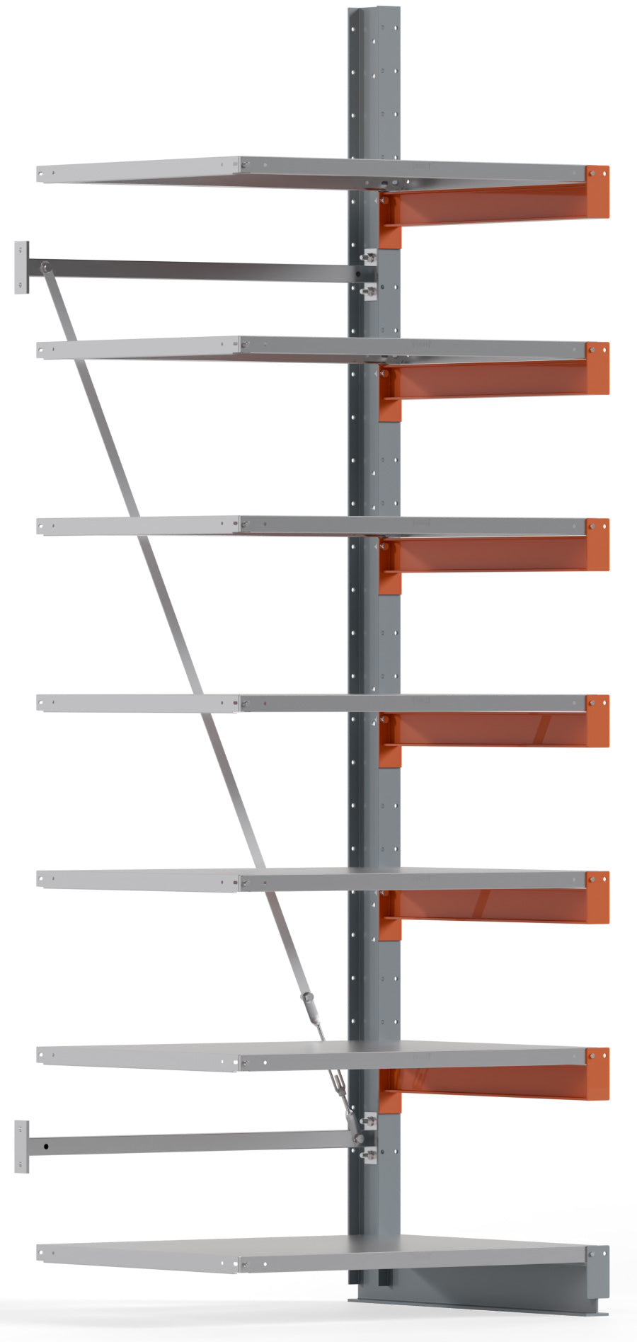 KARL BASIC Kragarmregal Stahlboden einseitig Anbaufeld