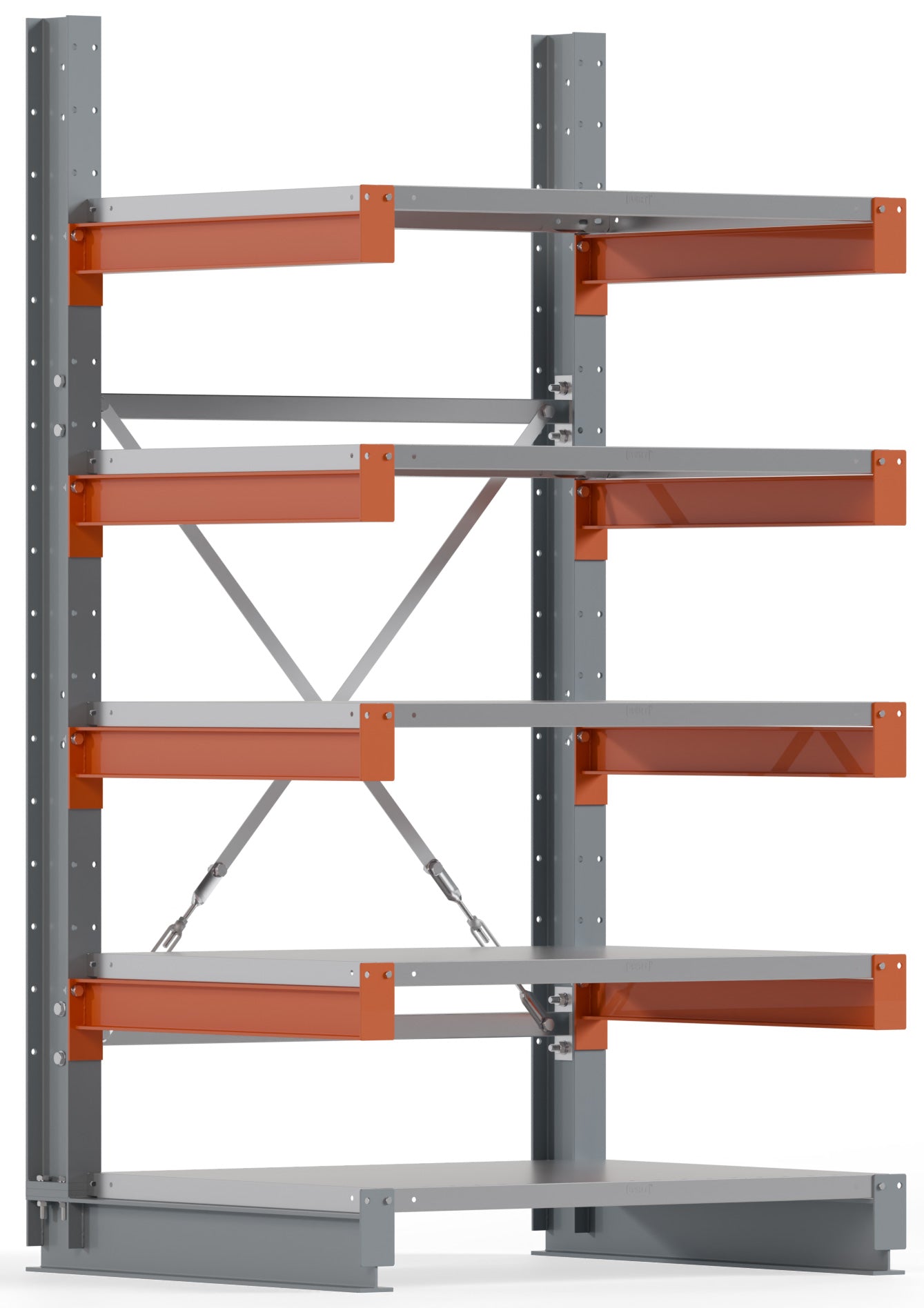 KARL BASIC Kragarmregal Stahlboden einseitig Grundregal