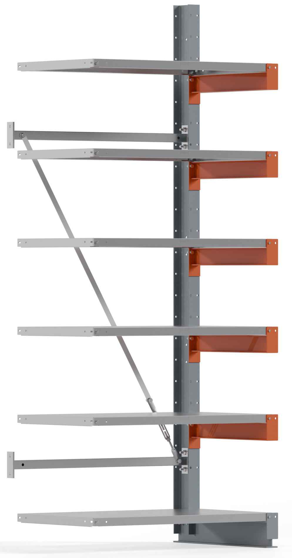 KARL BASIC Kragarmregal Stahlboden einseitig Anbaufeld