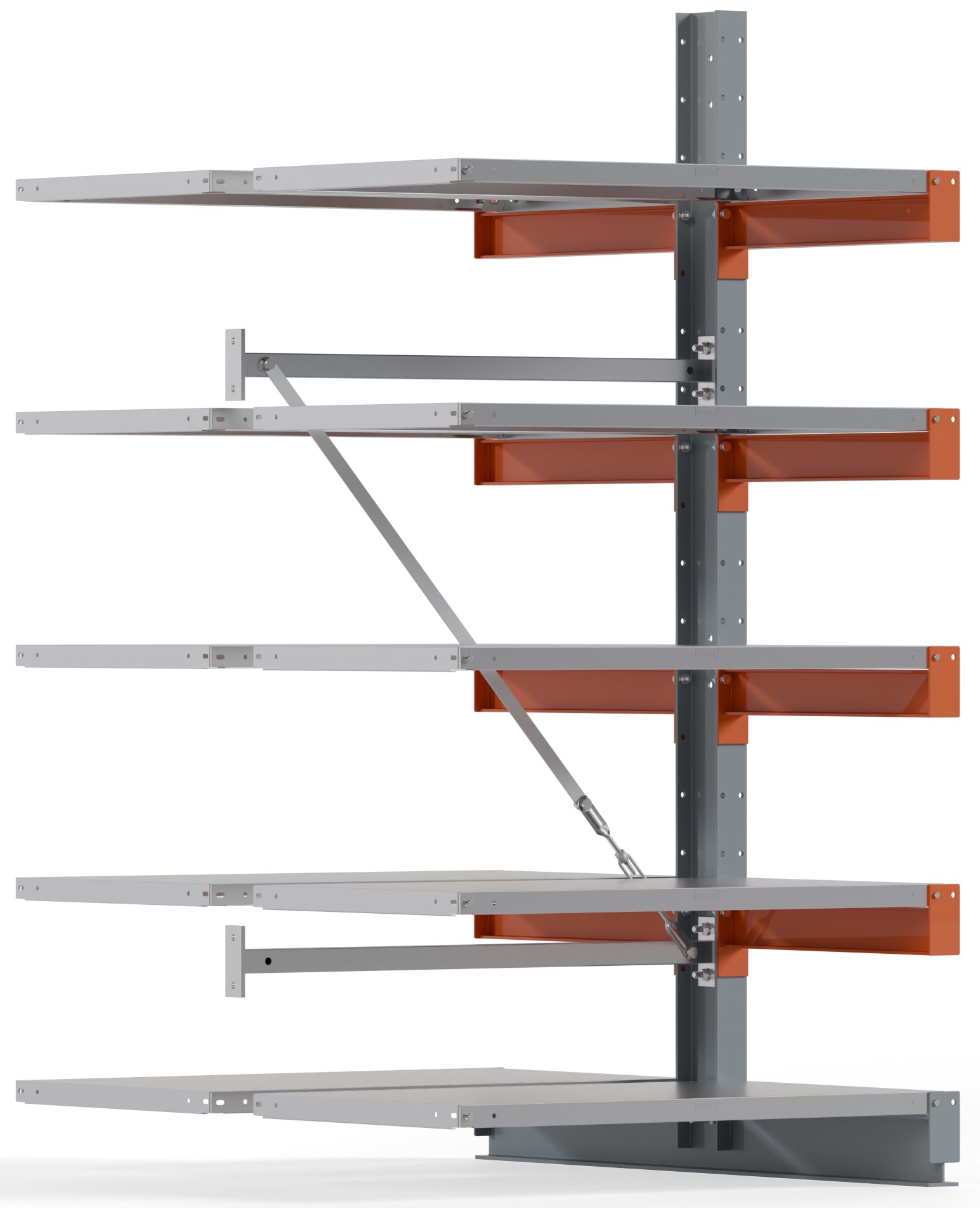 Kragarmregal Stahlboden doppelseitig Anbaufeld