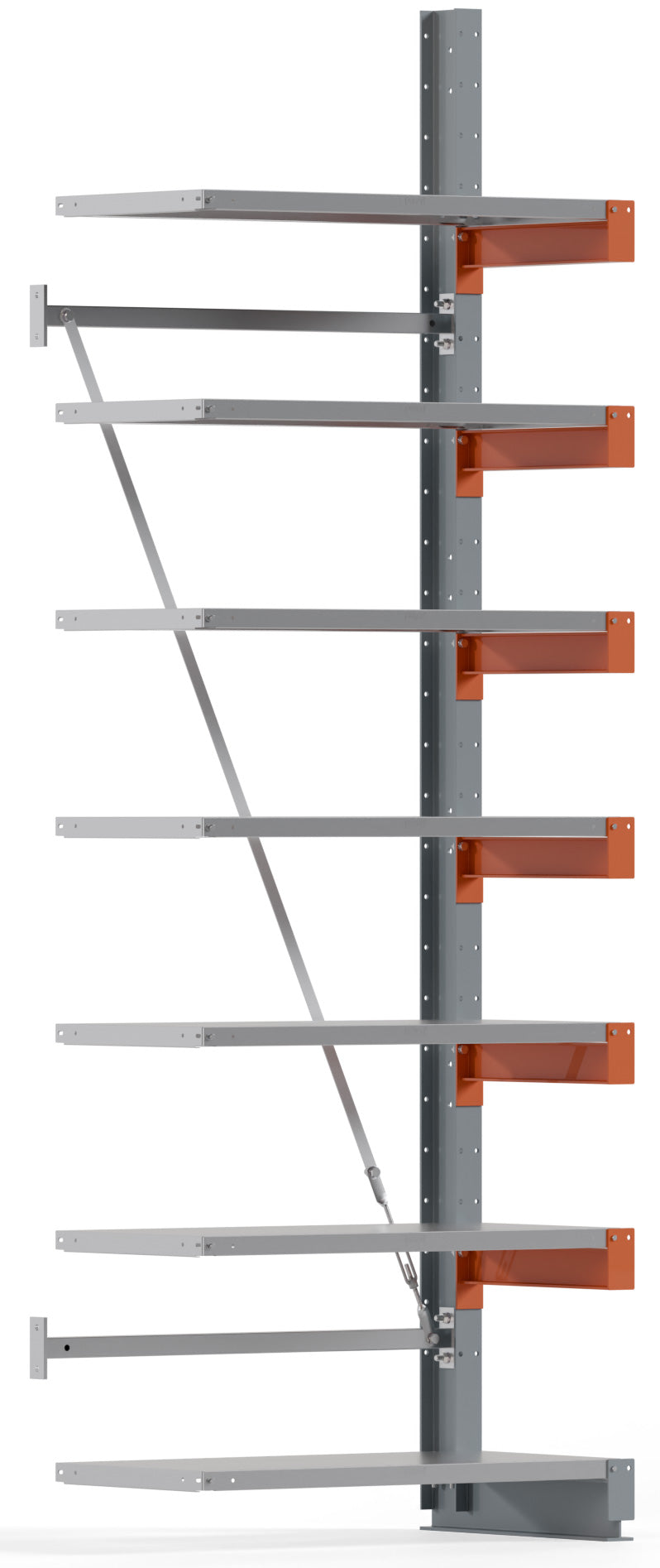 KARL BASIC Kragarmregal Stahlboden einseitig Anbaufeld