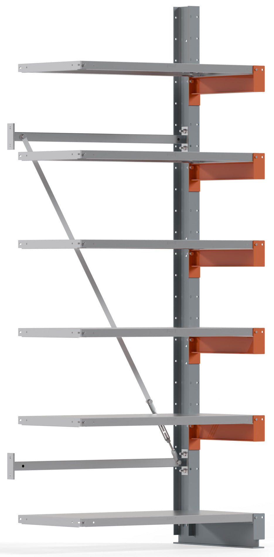 KARL BASIC Kragarmregal Stahlboden einseitig Anbaufeld