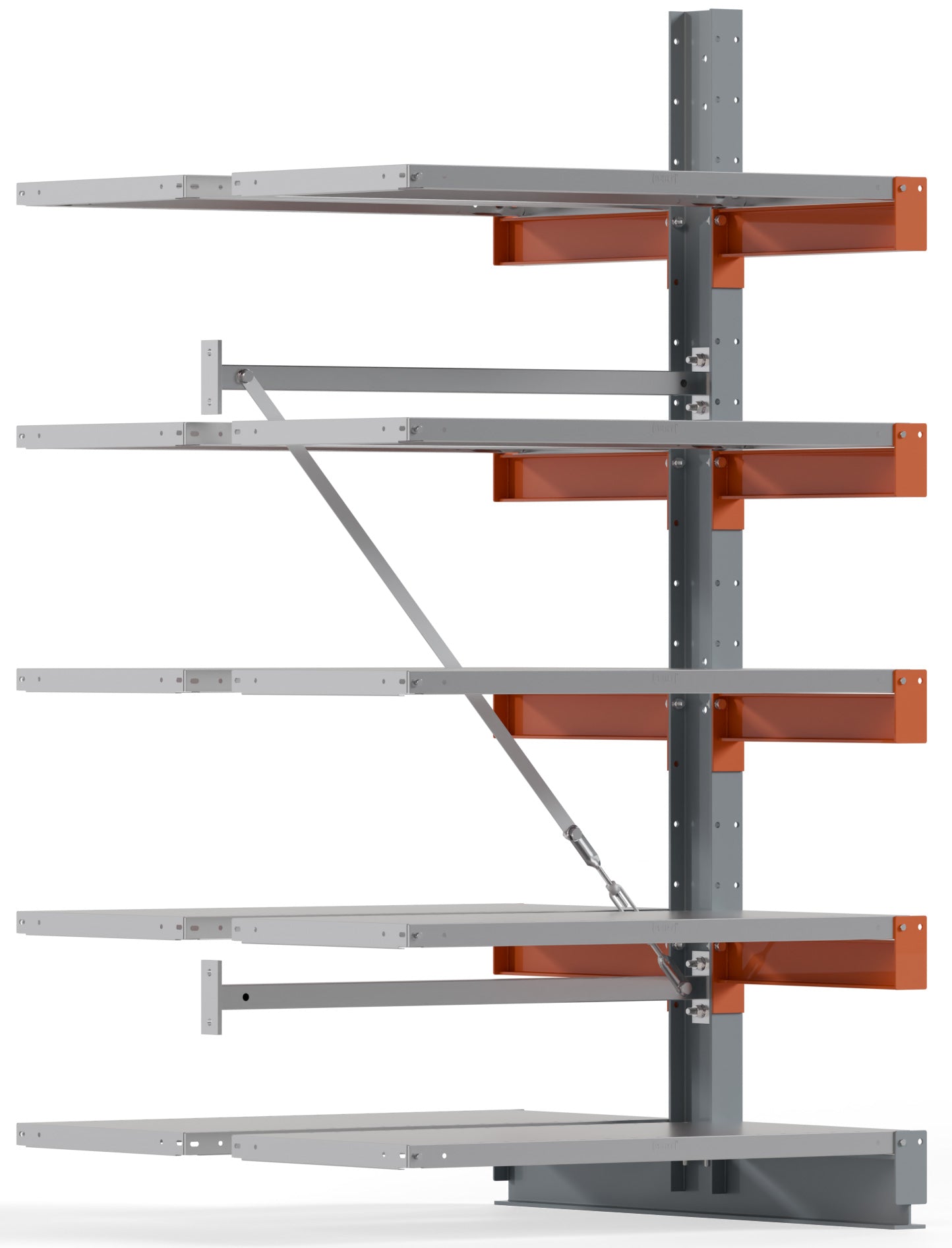 Kragarmregal Stahlboden doppelseitig Anbaufeld