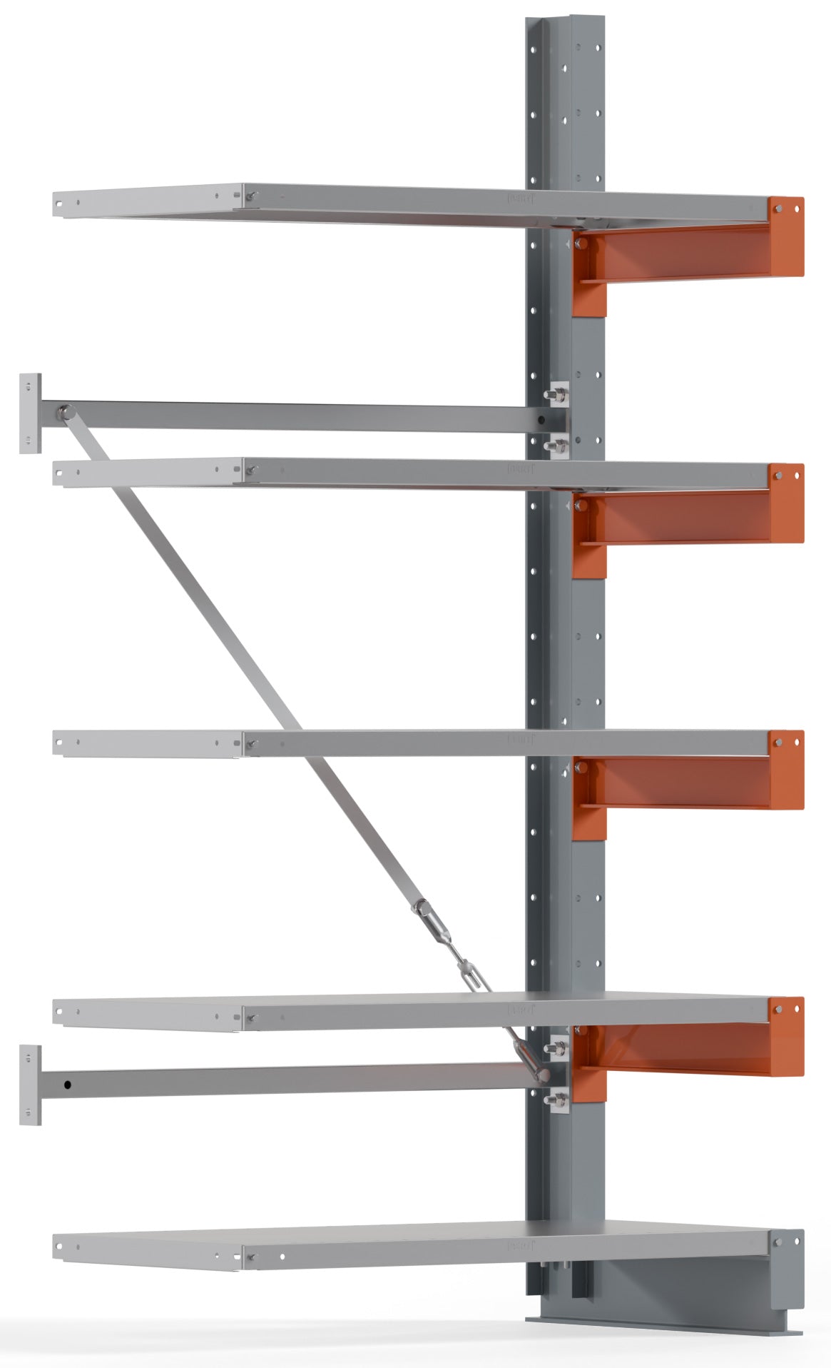 KARL BASIC Kragarmregal Stahlboden einseitig Anbaufeld