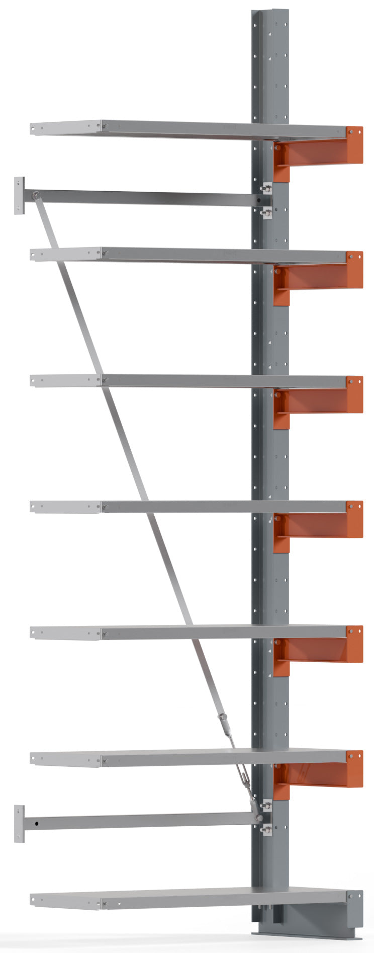 KARL BASIC Kragarmregal Stahlboden einseitig Anbaufeld