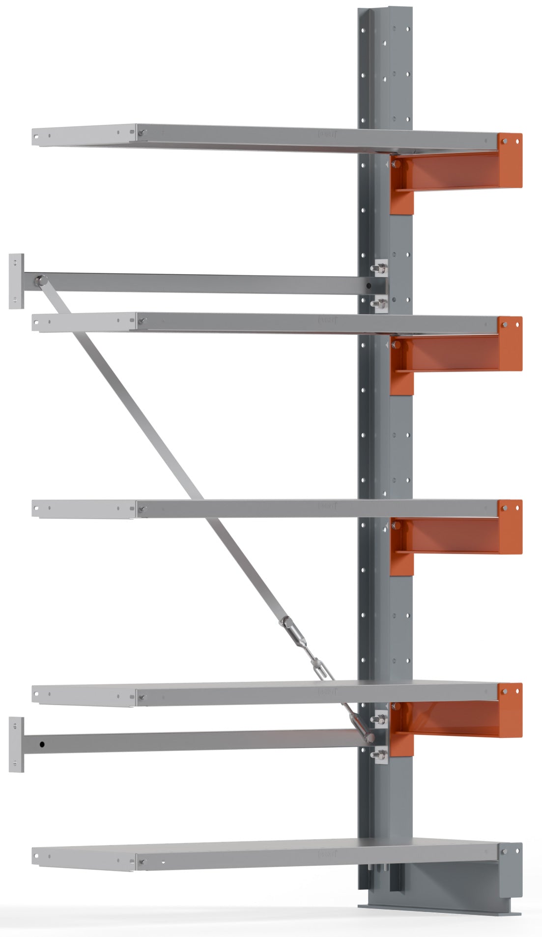 KARL BASIC Kragarmregal Stahlboden einseitig Anbaufeld