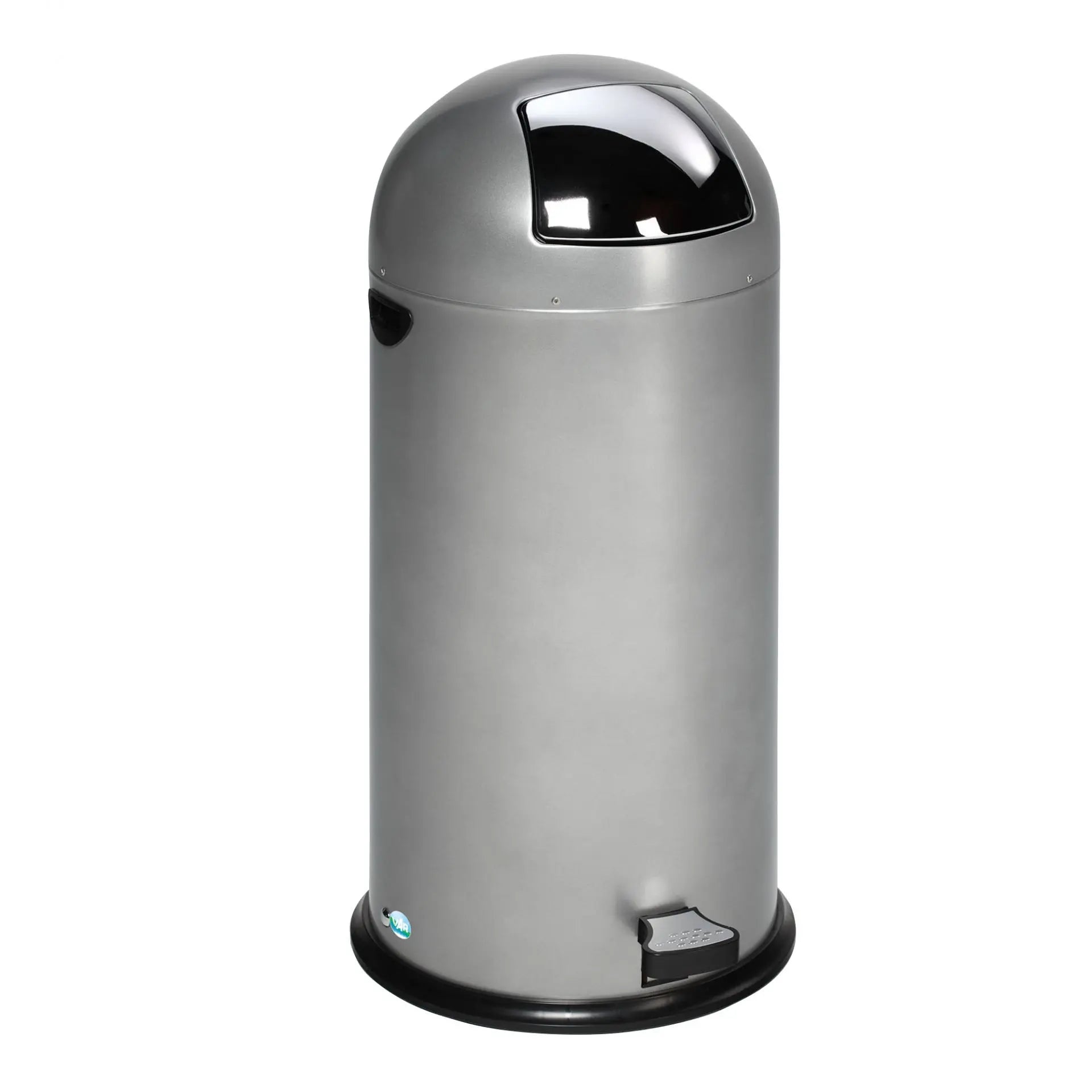 VAR Abfallsammler mit Fußpedal 52 Liter in schwarz in silber