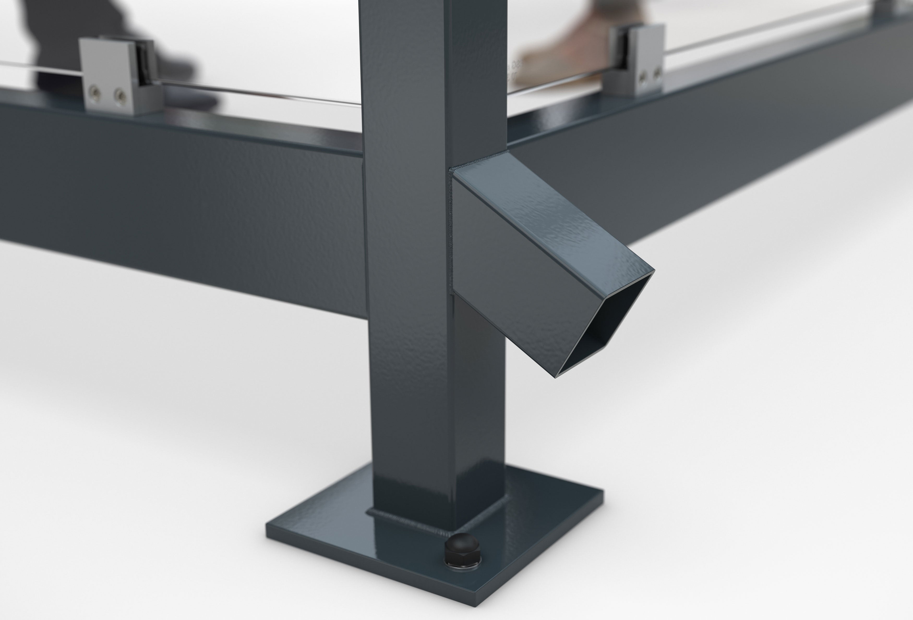 Überdachung Dresden von WSM 2230 mm Breit Detail Abflussrohr